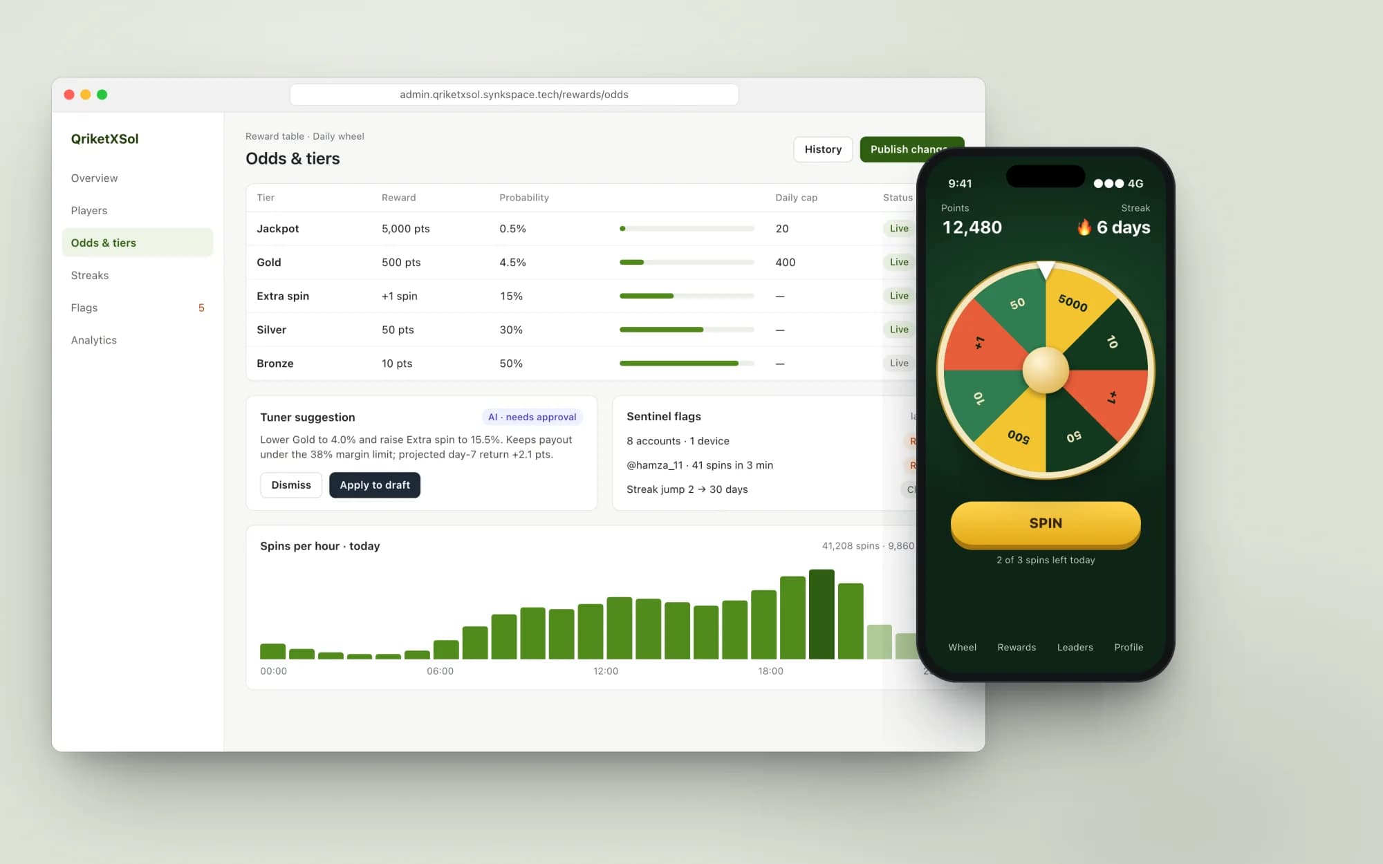 QriketXSol product screen